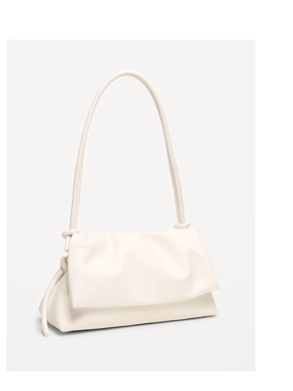 White Shoulder Bag - Minimal Foldover Design